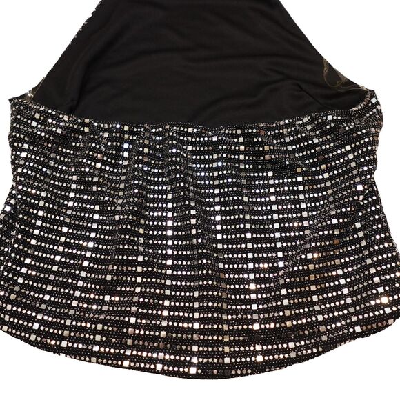 NWT Blashe Sequin Sparkly Halter Top Large Black Silver Festival Club Concert - Picture 15 of 16